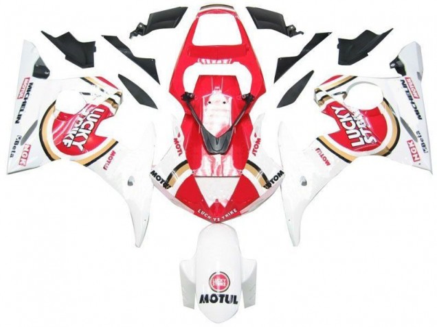 2003-2005 White Red Lucky Strike Yamaha YZF R6 Replacement Fairings for Sale