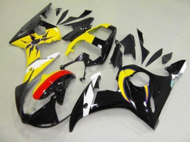 2003-2005 Moon Black Yellow Yamaha YZF R6 Motorcycle Fairings Kits for Sale