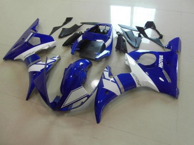 2003-2005 Blue White Yamaha YZF R6 Motorcycle Fairing Kit for Sale