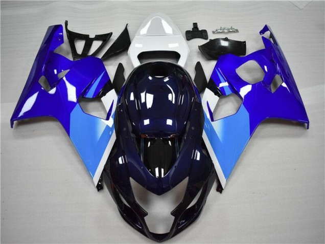 2004-2005 Blue White Suzuki GSXR 600/750 Bike Fairing Kit for Sale