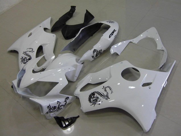 2004-2007 White with Black Dragon Honda CBR600 F4i Motorcycle Fairings for Sale