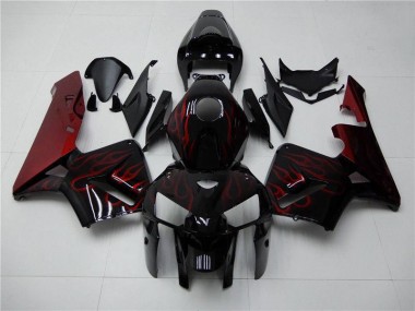 2005-2006 Red Flame Black Honda CBR600RR Bike Fairings for Sale