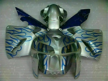 2005-2006 White Blue Flame Honda CBR600RR Motorcycle Fairing Kit for Sale