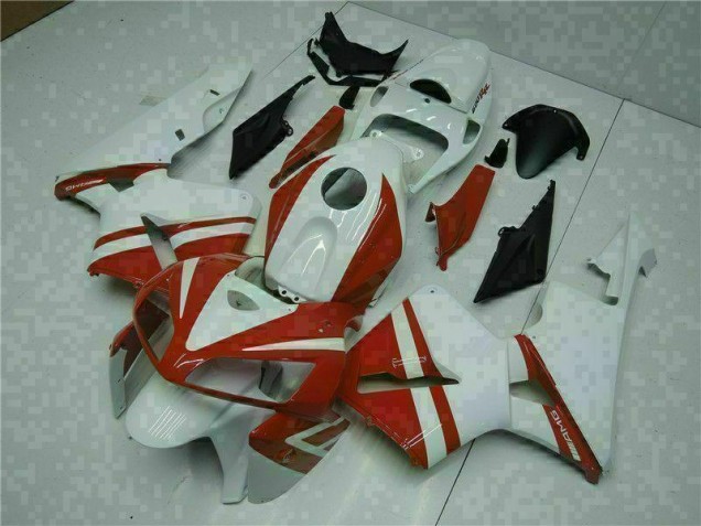 2005-2006 White Red Honda CBR600RR Motorcycle Fairings for Sale