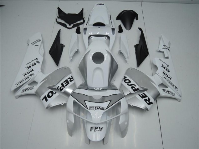 2005-2006 White Silver Black Repsol Honda CBR600RR Motorbike Fairing for Sale