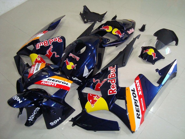 2005-2006 Dark Blue Red Bull Repsol Honda CBR600RR Motorcycle Fairings Kits for Sale