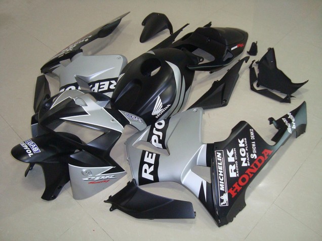 2005-2006 Matte Black Silver Repsol Honda CBR600RR Bike Fairings for Sale