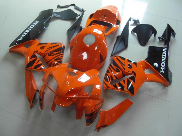 2005-2006 Orange Black Flame Honda CBR600RR Replacement Motorcycle Fairings for Sale