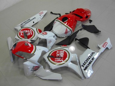 2005-2006 Pearl White Lucky Strike Honda CBR600RR Motorcycle Fairings Kits for Sale