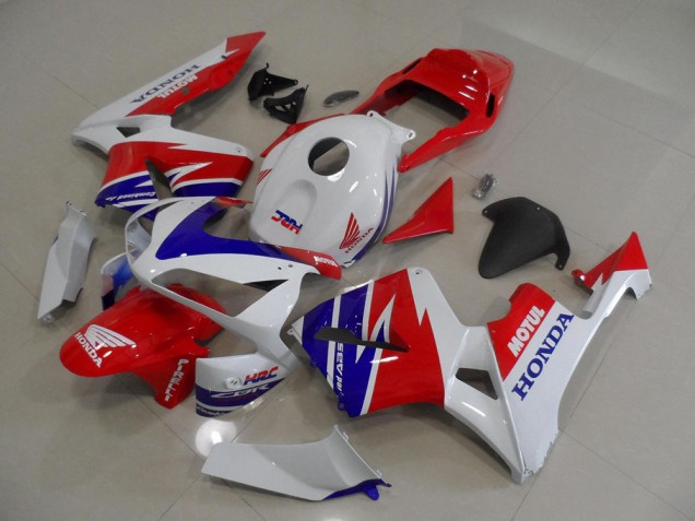 2005-2006 White Blue Red Motul HRC Honda CBR600RR Moto Fairings for Sale