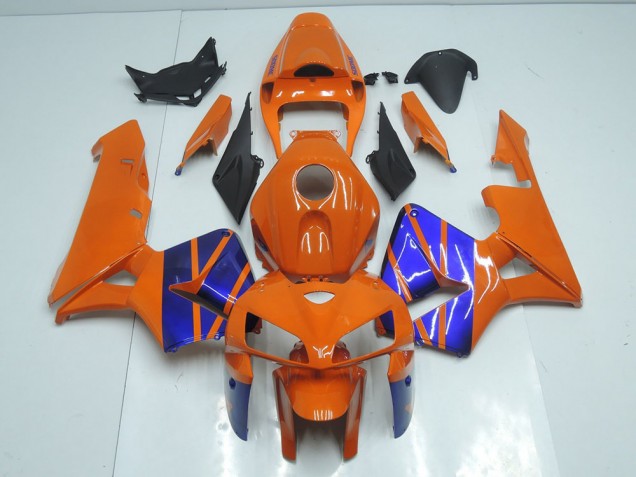 2005-2006 Orange Blue Honda CBR600RR Motorcycle Fairings Kit for Sale