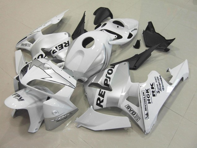 2005-2006 Repsol White Silver Honda CBR600RR Bike Fairing Kit for Sale