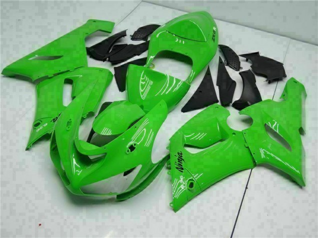 2005-2006 Green Kawasaki ZX6R Motorcycle Replacement Fairings for Sale