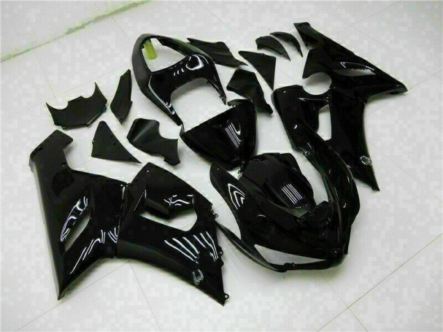 2005-2006 Glossy Black Kawasaki ZX6R Motor Fairings for Sale