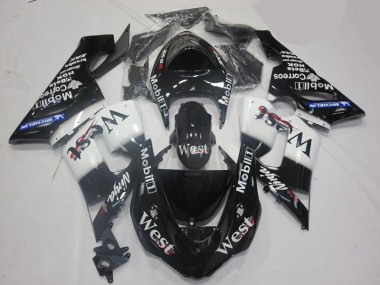 2005-2006 White Black Kawasaki ZX6R Motorcycle Fairing for Sale