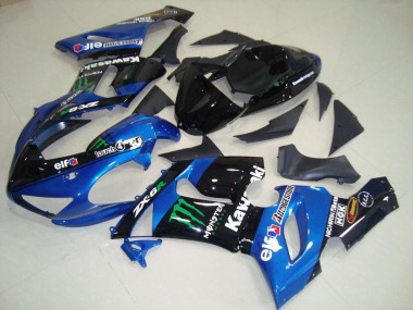 2005-2006 Blue Monster Kawasaki ZX6R Moto Fairings for Sale