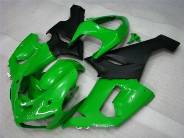 2005-2006 Green Matte Black Kawasaki ZX6R Motorcycle Fairing for Sale