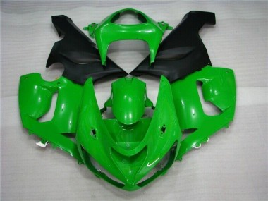 2005-2006 Green Matte Black Kawasaki ZX6R Motorcycle Fairing for Sale