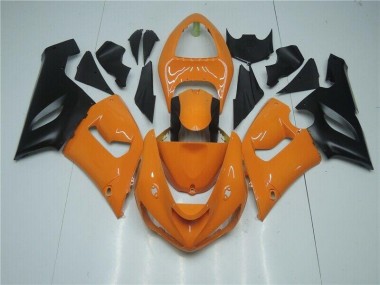 2005-2006 Orange Black Kawasaki ZX6R Bike Fairings for Sale