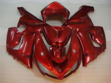 2005-2006 Red Kawasaki ZX6R Bike Fairing for Sale