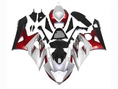 2005-2006 Silver Red Black Suzuki GSXR 1000 Bike Fairing Kit for Sale