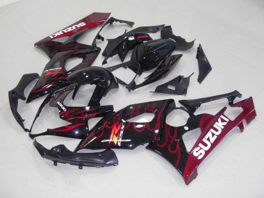 2005-2006 Red Flame Suzuki GSXR 1000 Motorcycle Fairings for Sale