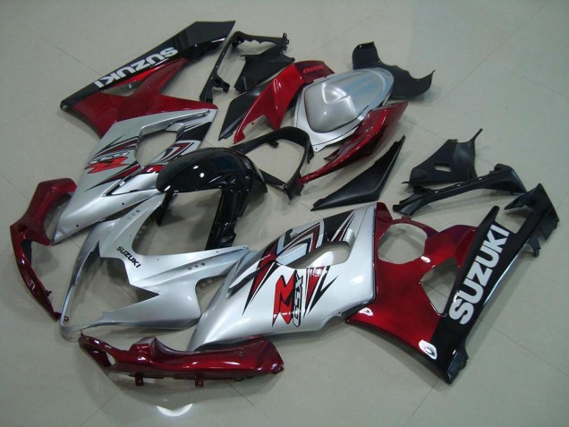 2005-2006 Silver Red Suzuki GSXR 1000 Bike Fairings for Sale