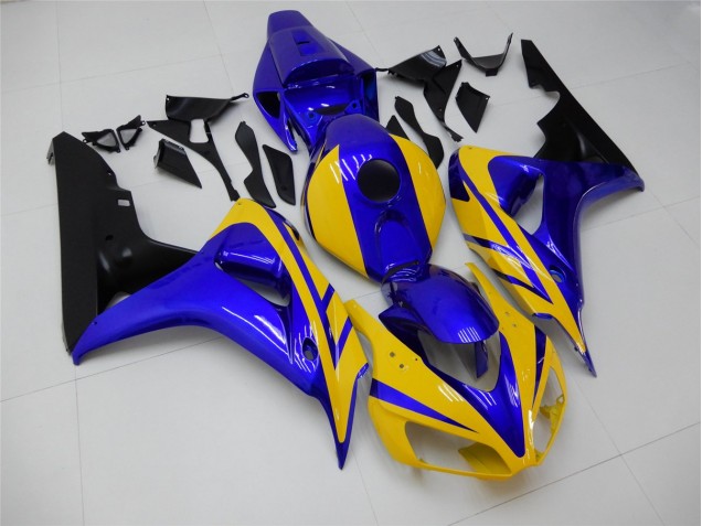 2006-2007 Yellow Blue Honda CBR1000RR Replacement Motorcycle Fairings for Sale