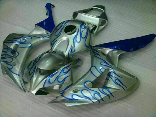 2006-2007 Blue Flame Silver Honda CBR1000RR Motorcycle Fairing Kits for Sale