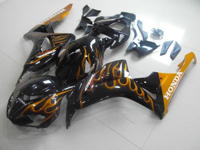 2006-2007 Gold Flame Honda CBR1000RR Motorcycle Fairings Kits for Sale