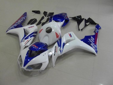 2006-2007 Pearl White Blue Honda CBR1000RR Motorcycle Fairings Kits for Sale
