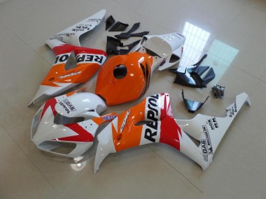 2006-2007 White and Orange Repsol Honda CBR1000RR Replacement Motorcycle Fairings for Sale