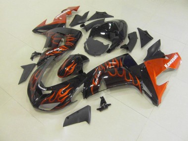 2006-2007 Orange Flame Kawasaki ZX10R Motorcyle Fairings for Sale