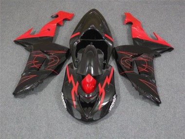 2006-2007 Black Red Kawasaki ZX10R Motorcycle Fairings for Sale