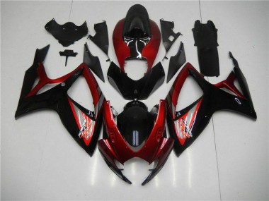 2006-2007 Red Black Suzuki GSXR 600/750 Motor Bike Fairings for Sale