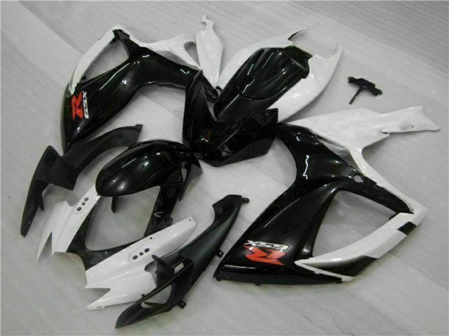 2006-2007 White Black Suzuki GSXR 600/750 Motorcycle Fairings Kit for Sale