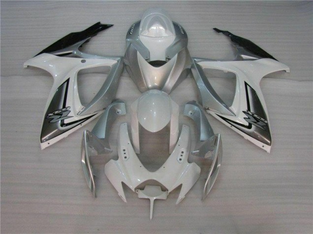 2006-2007 White Silver Suzuki GSXR 600/750 Motorcycle Fairing for Sale