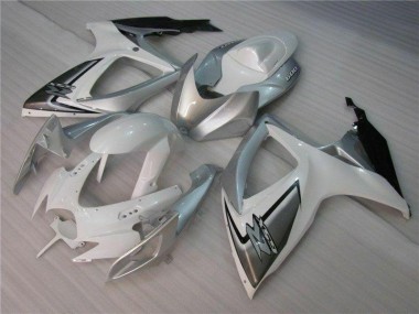 2006-2007 White Silver Suzuki GSXR 600/750 Bike Fairings for Sale