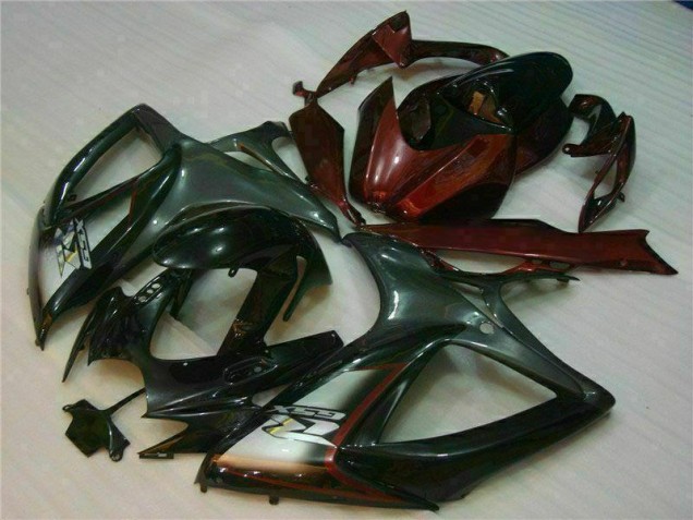 2006-2007 Black Red Suzuki GSXR 600/750 Motorcycle Fairings for Sale