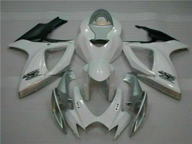 2006-2007 White Silver Suzuki GSXR 600/750 Motorcycle Fairing Kit for Sale