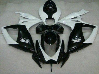 2006-2007 Black White Suzuki GSXR 600/750 Motorcycle Replacement Fairings for Sale