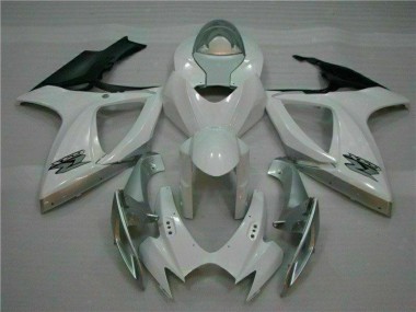 2006-2007 White Silver Suzuki GSXR 600/750 Motorcycle Fairings Kit for Sale