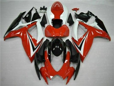 2006-2007 Red White Suzuki GSXR 600/750 Motorcycle Fairings Kits for Sale