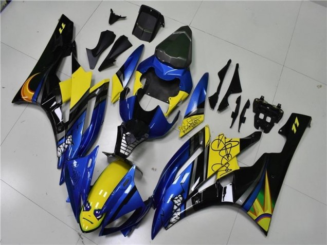 2006-2007 Blue Shark Yamaha YZF R6 Motorcycle Fairings Kits for Sale