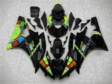 2006-2007 Black Yamaha YZF R6 Motorcycle Replacement Fairings for Sale