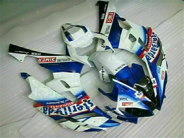 2006-2007 White Blue Yamaha YZF R6 Motorbike Fairing for Sale