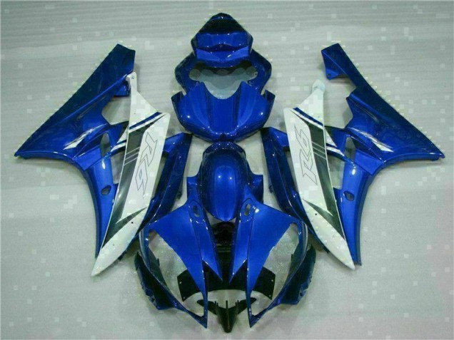 2006-2007 Blue White Yamaha YZF R6 Bike Fairings for Sale