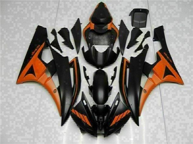 2006-2007 Orange Black Yamaha YZF R6 Bike Fairing for Sale