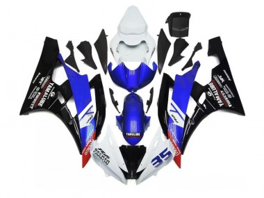 2006-2007 Blue White Yamaha YZF R6 Motorcycle Fairings Kit for Sale