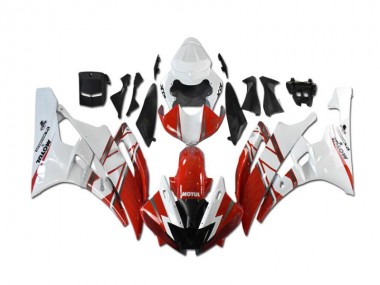 2006-2007 Red White Yamaha YZF R6 Motorcycle Fairings & Bodywork for Sale